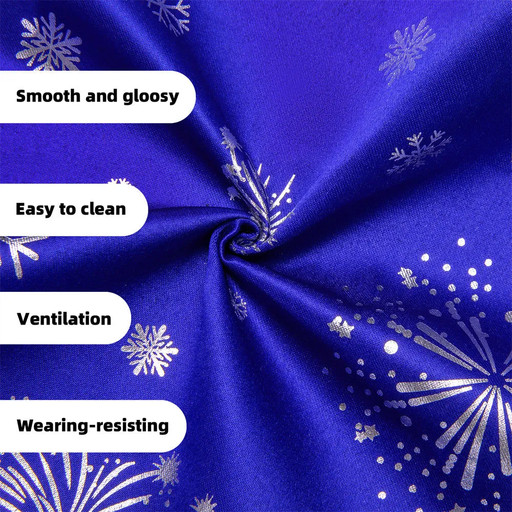 Ties2you Men's Vest Blue Silver Christmas Elements Silk Vest Necktie Bow Tie Handkerchief Cufflinks Set