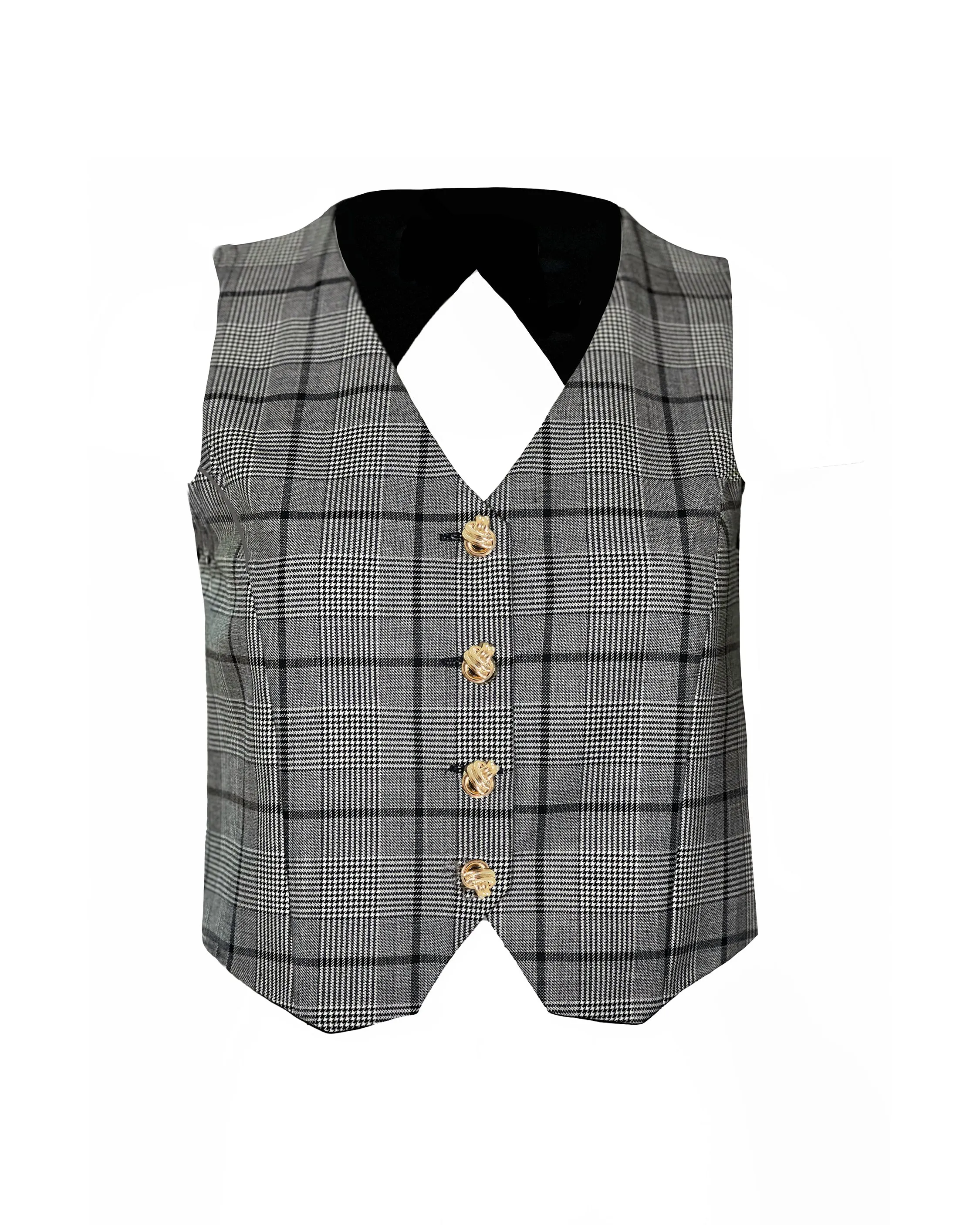 VERONICA VEST- WOOL PLAID