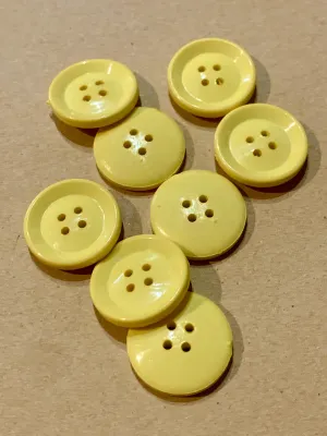 Vintage  Bright Yellow Large plastic 4 Hole Buttons( 8 x 21mm)