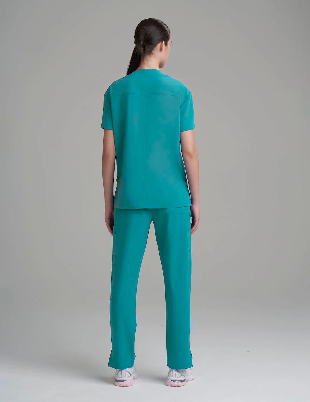 Womens 3-Pocket V-Neck Scrub Top -  Teal