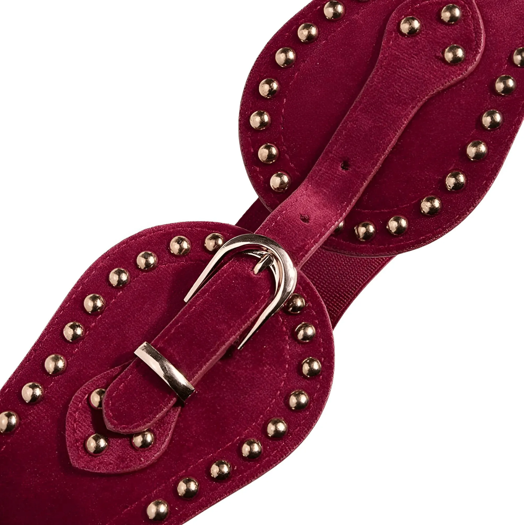 Women's Fashion Faux Suede Wide Belt With Rivets Elastic Adjustable Western Elastic Belt