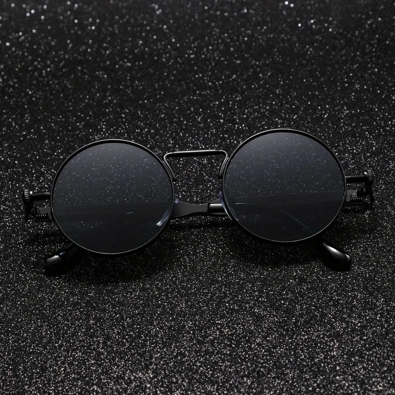 Y2K Steampunk Sunglasses Retro Round Metal Frames for Party