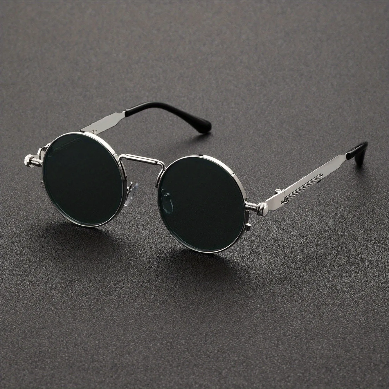 Y2K Steampunk Sunglasses Retro Round Metal Frames for Party