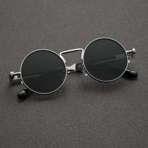 Y2K Steampunk Sunglasses Retro Round Metal Frames for Party