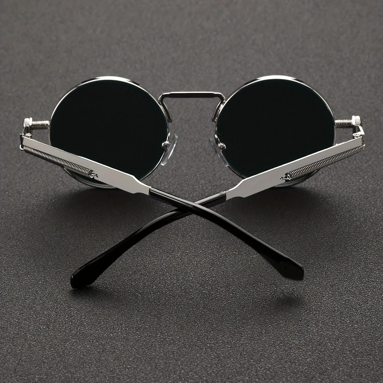 Y2K Steampunk Sunglasses Retro Round Metal Frames for Party