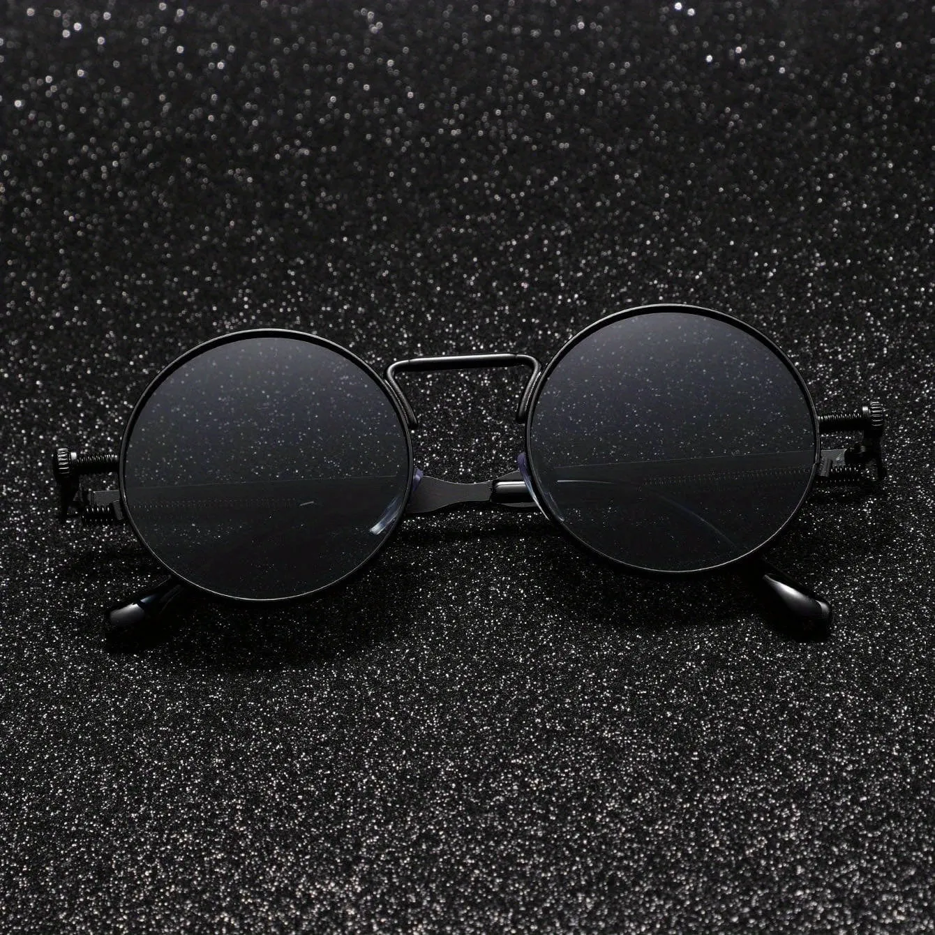 Y2K Steampunk Sunglasses Retro Round Metal Frames for Party