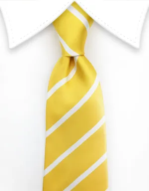 Yellow and White Striped Tie